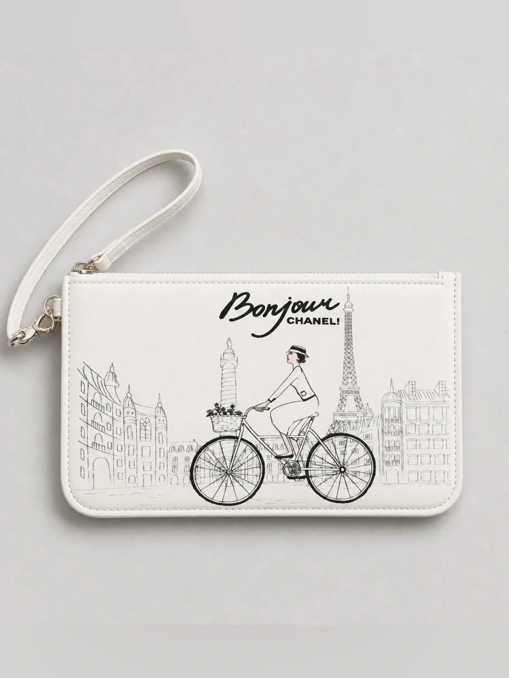 CHANEL BEAUTÊ Bonjour Makeup Pouch/Wristlet With Box